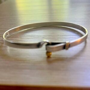 Authentic Tiffany & Co Sterling silver and 18k gold hook eye bracelet